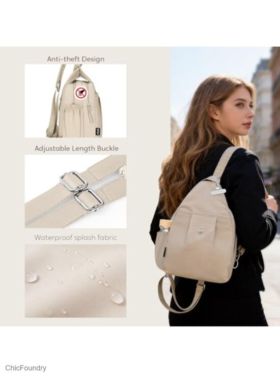 3-Ways Convertible Crossbody Backpack Anti-Theft Travel Sling Bag Water Bottle